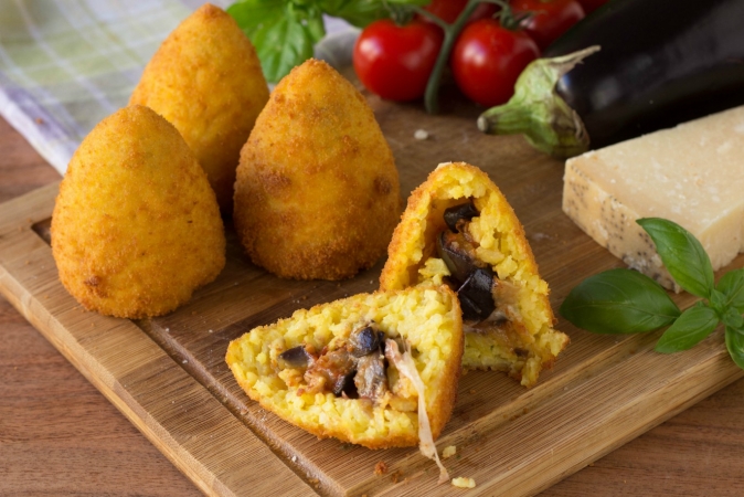 Arancina pesce spada e melanzane 